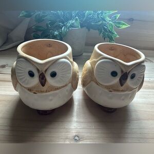 Mino Ware Japanese Pottery Owl shapes Mugs